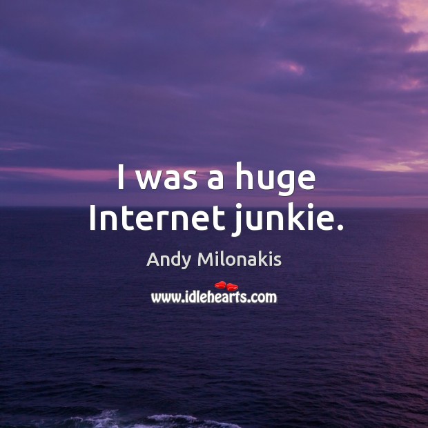 I was a huge internet junkie. Andy Milonakis Picture Quote