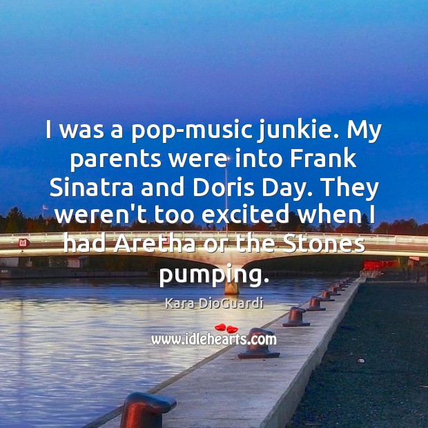 I was a pop-music junkie. My parents were into Frank Sinatra and Kara DioGuardi Picture Quote
