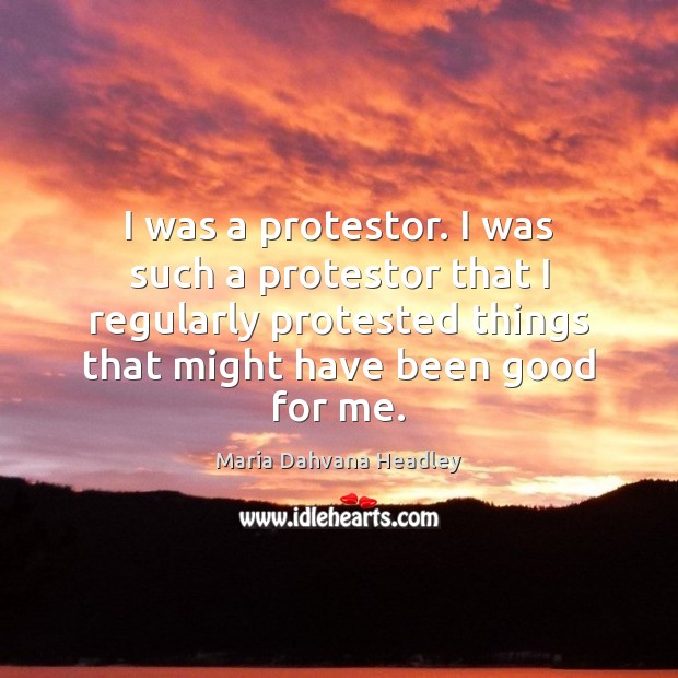 I was a protestor. I was such a protestor that I regularly Maria Dahvana Headley Picture Quote