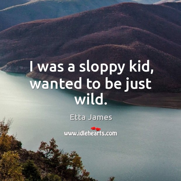 I was a sloppy kid, wanted to be just wild. Etta James Picture Quote