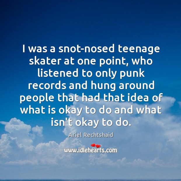 I was a snot-nosed teenage skater at one point, who listened to Ariel Rechtshaid Picture Quote