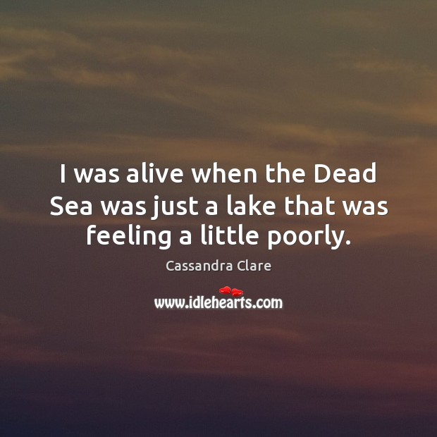 I was alive when the Dead Sea was just a lake that was feeling a little poorly. Image