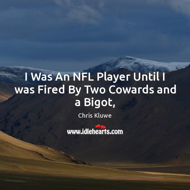 I Was An NFL Player Until I was Fired By Two Cowards and a Bigot, Image