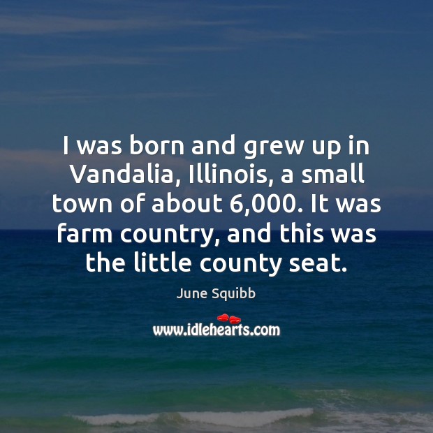 I was born and grew up in Vandalia, Illinois, a small town Farm Quotes Image