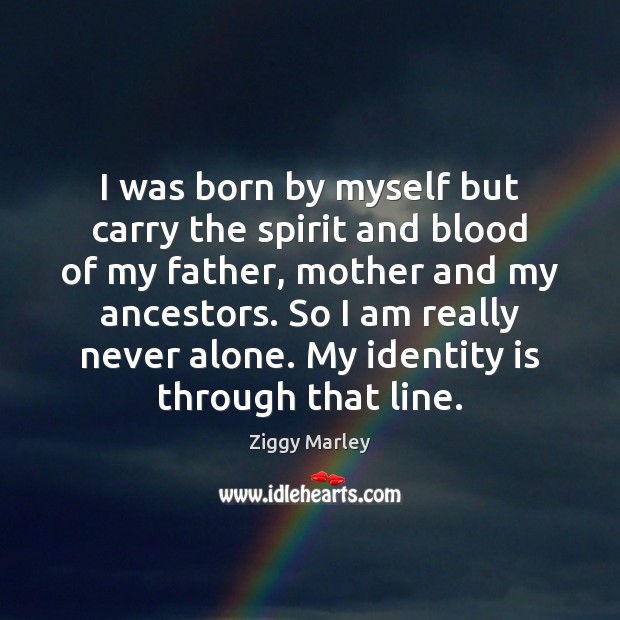 I was born by myself but carry the spirit and blood of Ziggy Marley Picture Quote