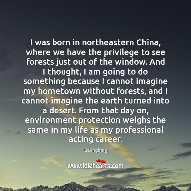 I was born in northeastern China, where we have the privilege to Li Bingbing Picture Quote
