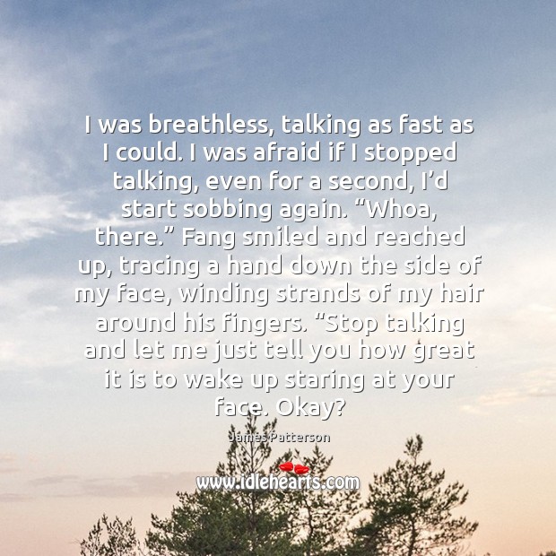 I was breathless, talking as fast as I could. I was afraid Image