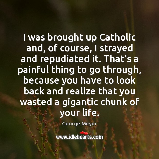 I was brought up Catholic and, of course, I strayed and repudiated George Meyer Picture Quote