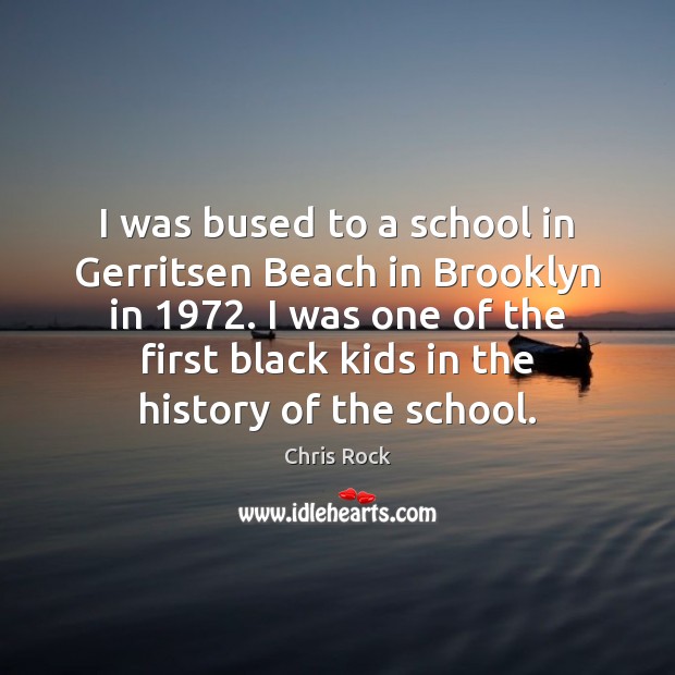 I was bused to a school in Gerritsen Beach in Brooklyn in 1972. Chris Rock Picture Quote