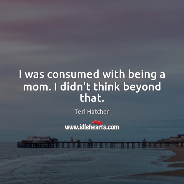 I was consumed with being a mom. I didn’t think beyond that. Teri Hatcher Picture Quote