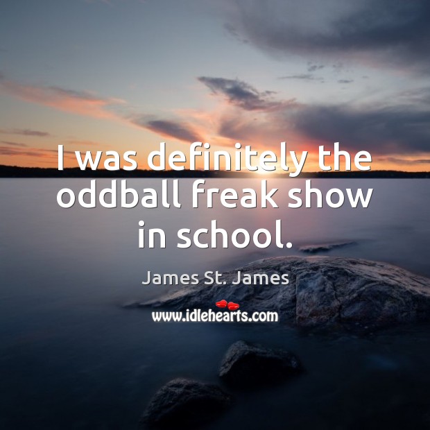 I was definitely the oddball freak show in school. James St. James Picture Quote