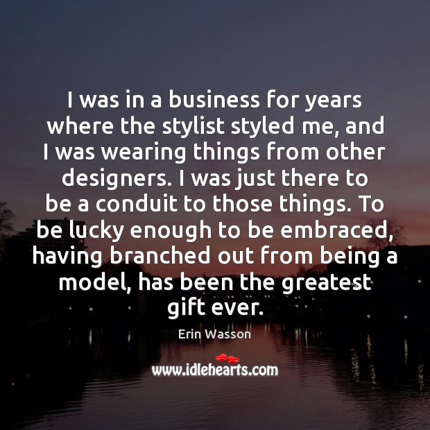 I was in a business for years where the stylist styled me, Erin Wasson Picture Quote
