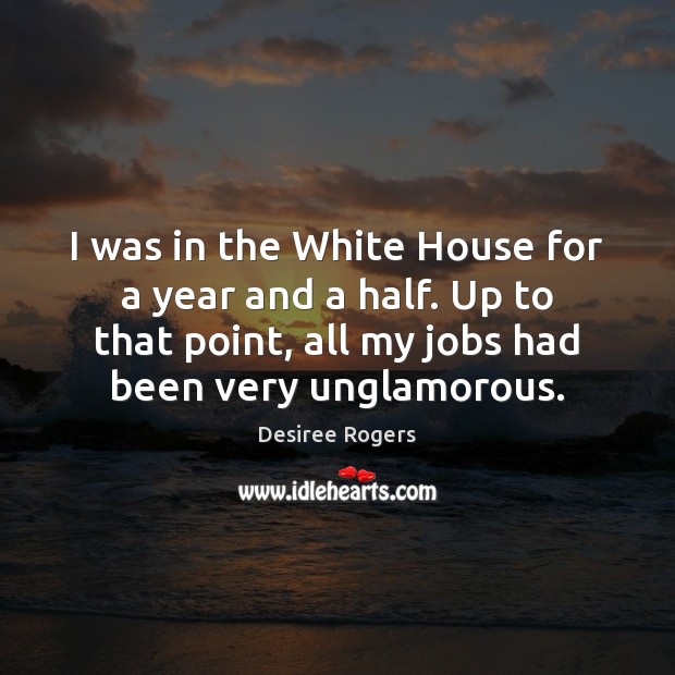 I was in the White House for a year and a half. Desiree Rogers Picture Quote
