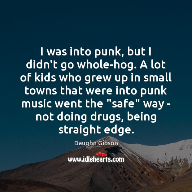 I was into punk, but I didn’t go whole-hog. A lot of Daughn Gibson Picture Quote