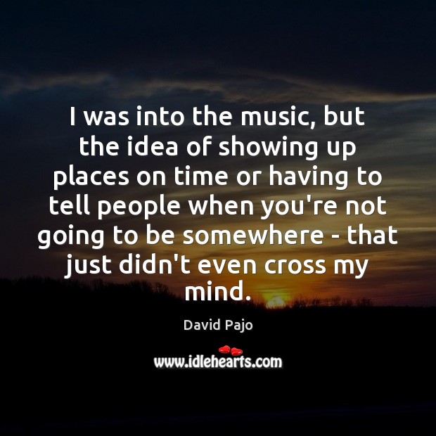 I was into the music, but the idea of showing up places David Pajo Picture Quote
