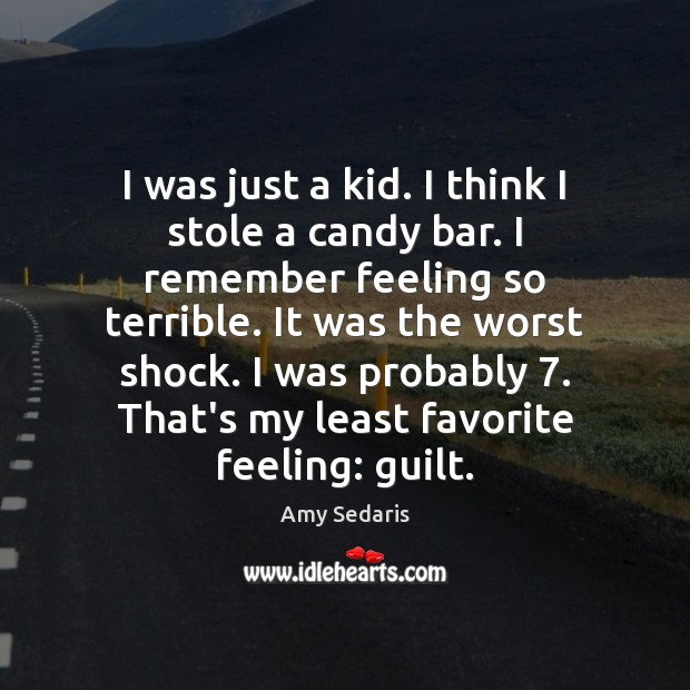 I was just a kid. I think I stole a candy bar. Amy Sedaris Picture Quote