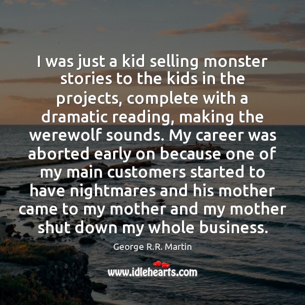 I was just a kid selling monster stories to the kids in Image