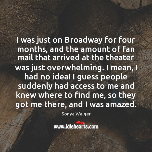 I was just on Broadway for four months, and the amount of Access Quotes Image