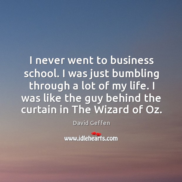 I was like the guy behind the curtain in the wizard of oz. David Geffen Picture Quote