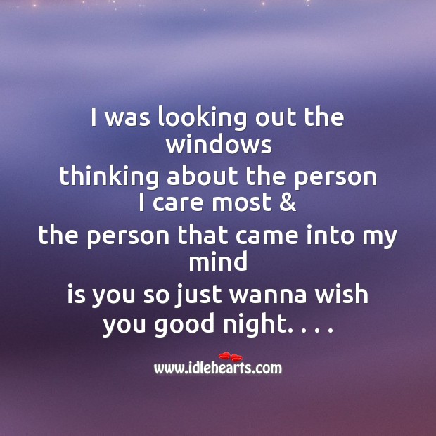 I was looking out the windows Good Night Quotes Image