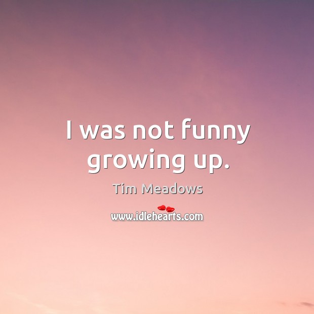 I was not funny growing up. Tim Meadows Picture Quote