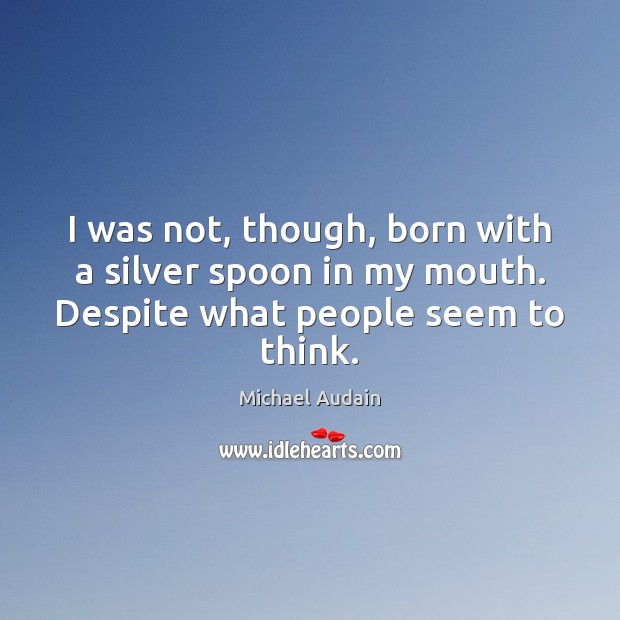 I was not, though, born with a silver spoon in my mouth. Michael Audain Picture Quote