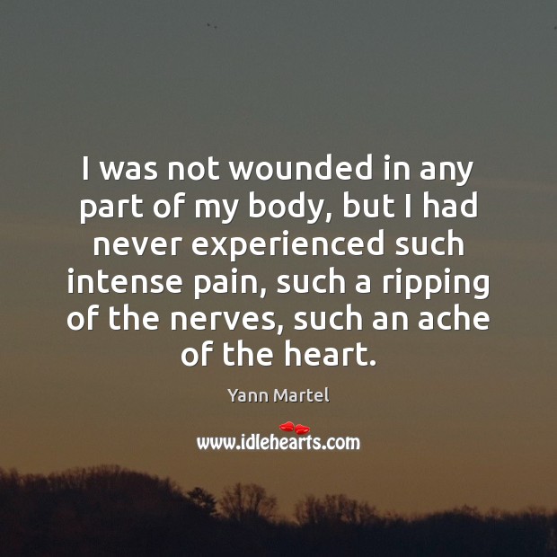 I was not wounded in any part of my body, but I Yann Martel Picture Quote
