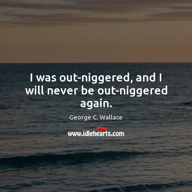 I was out-niggered, and I will never be out-niggered again. Image