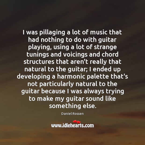 I was pillaging a lot of music that had nothing to do Daniel Rossen Picture Quote