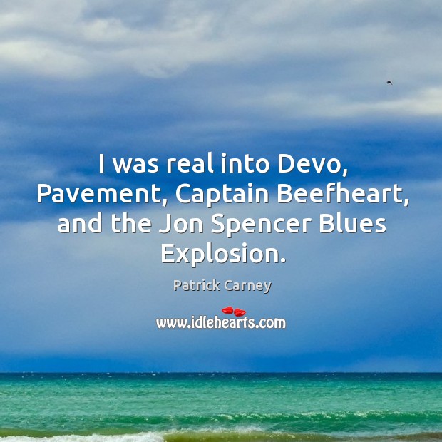 I was real into Devo, Pavement, Captain Beefheart, and the Jon Spencer Blues Explosion. 