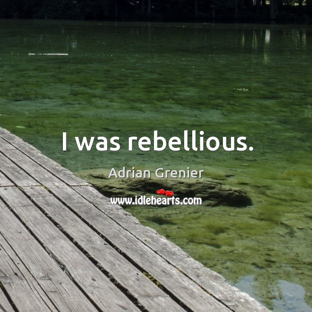 I was rebellious. Adrian Grenier Picture Quote