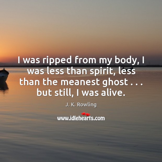I was ripped from my body, I was less than spirit, less Image