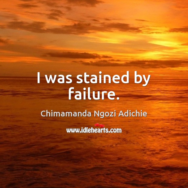 I was stained by failure. Chimamanda Ngozi Adichie Picture Quote