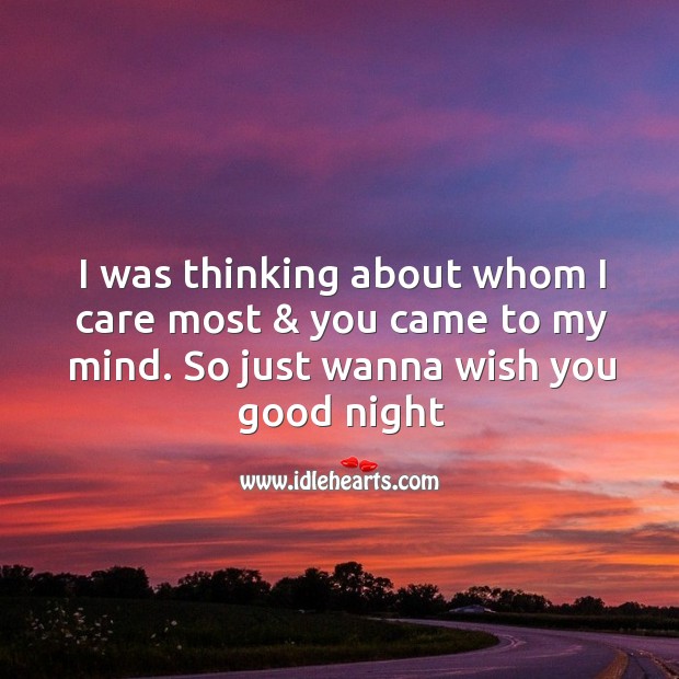 I was thinking about whom Good Night Messages Image