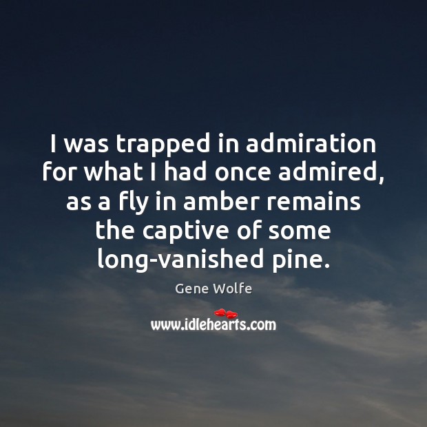 I was trapped in admiration for what I had once admired, as Image