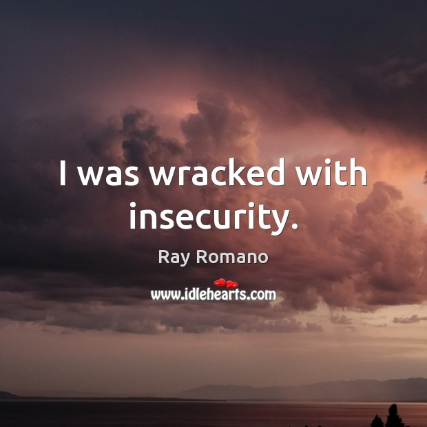 I was wracked with insecurity. Ray Romano Picture Quote