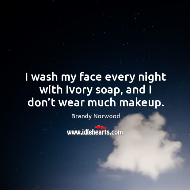 I wash my face every night with ivory soap, and I don’t wear much makeup. Image
