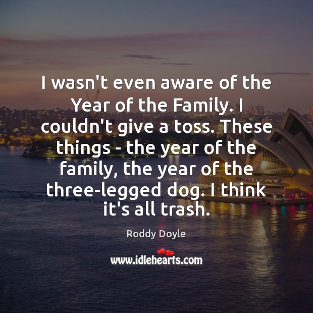I wasn’t even aware of the Year of the Family. I couldn’t Roddy Doyle Picture Quote