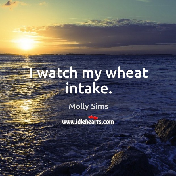 I watch my wheat intake. Molly Sims Picture Quote