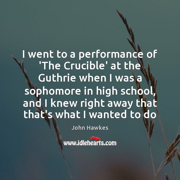 I went to a performance of ‘The Crucible’ at the Guthrie when Image
