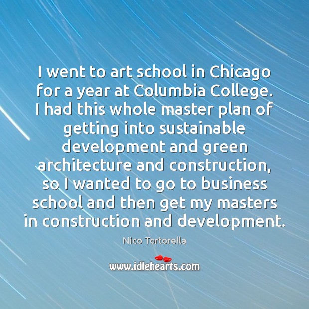 I went to art school in Chicago for a year at Columbia Nico Tortorella Picture Quote
