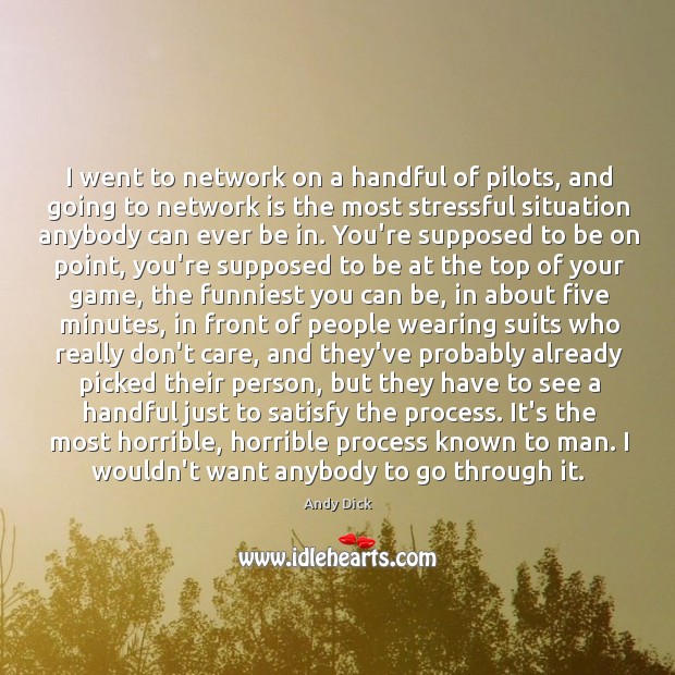 I went to network on a handful of pilots, and going to Andy Dick Picture Quote