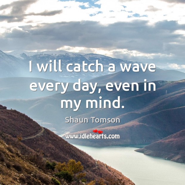 I will catch a wave every day, even in my mind. Shaun Tomson Picture Quote