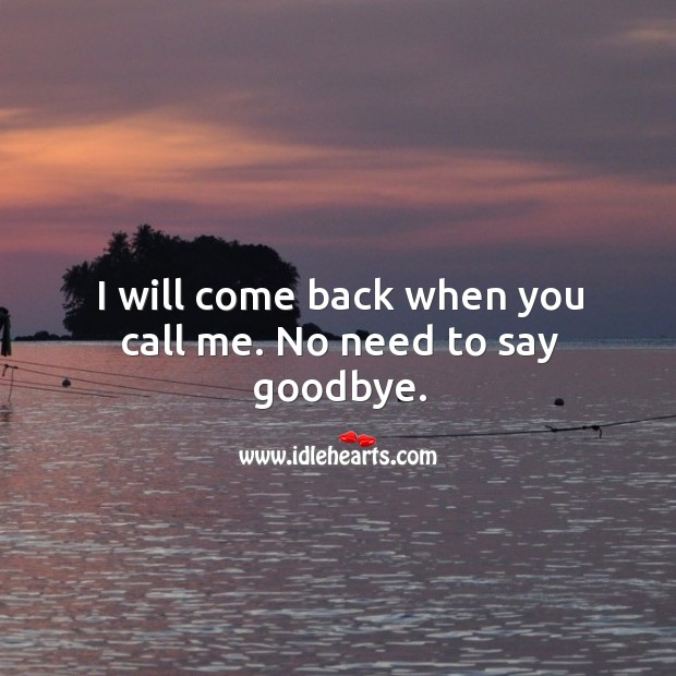 I will come back when you call me. Goodbye Quotes Image