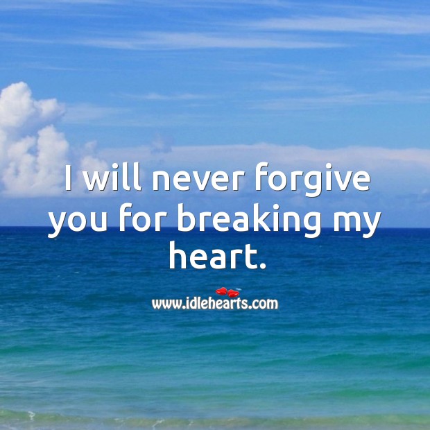 I will never forgive you for breaking my heart. Image