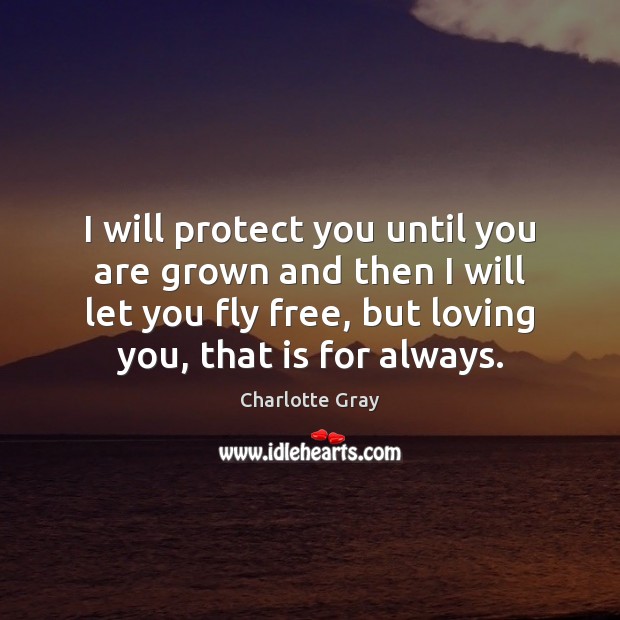 I will protect you until you are grown and then I will Charlotte Gray Picture Quote