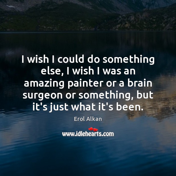 I wish I could do something else, I wish I was an Erol Alkan Picture Quote