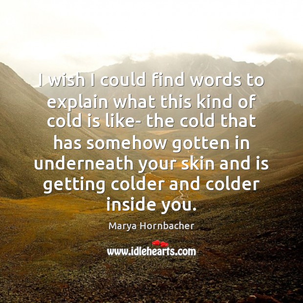 I wish I could find words to explain what this kind of Marya Hornbacher Picture Quote