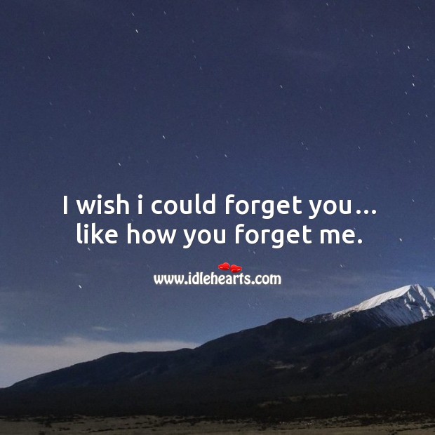 I wish I could forget you… like how you forget me. Image