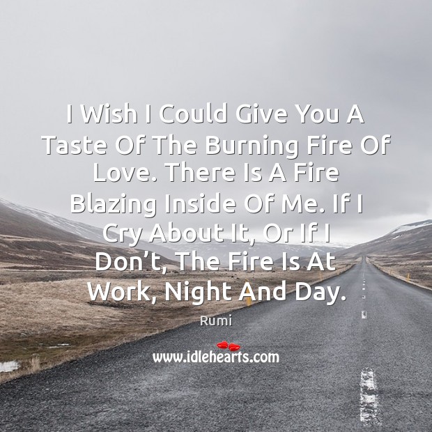 I Wish I Could Give You A Taste Of The Burning Fire Rumi Picture Quote